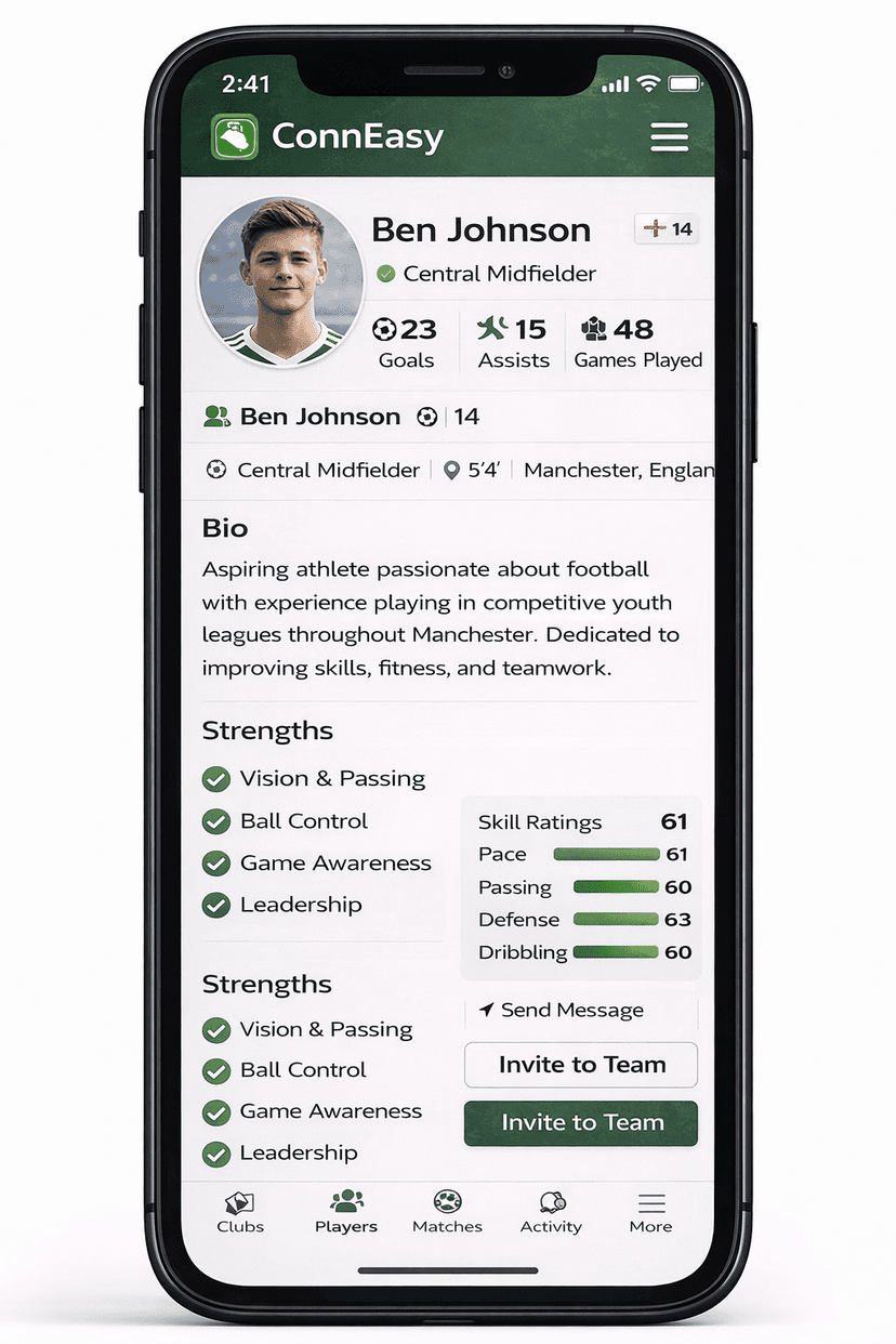 Create profile screen