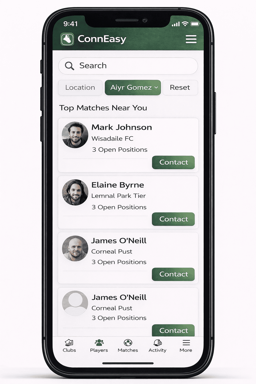 Search coaches screen