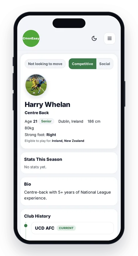 Create profile screen
